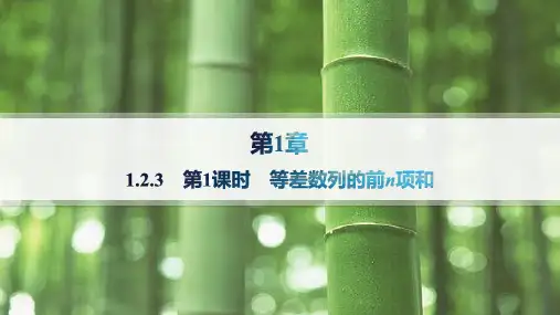 湘教版高中数学选择性必修第一册精品课件 第1章 数列 1.2.3 第1课时 等差数列的前n项和