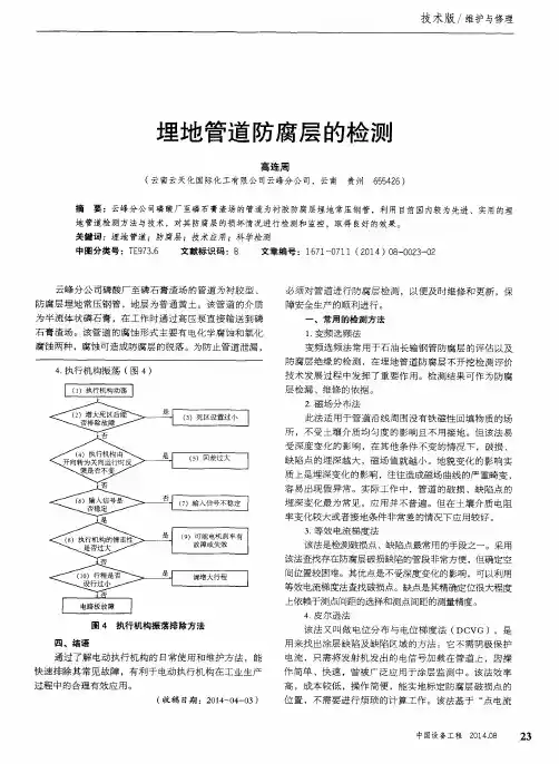 埋地管道防腐层的检测