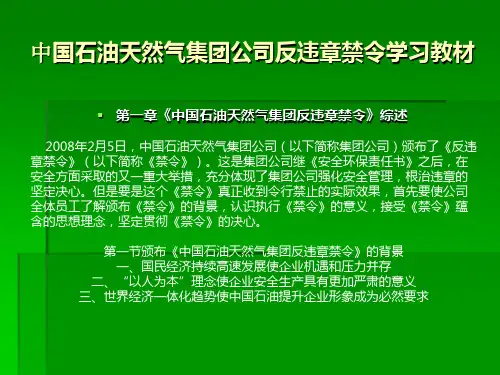 中国石油集团公司反违章禁令学习教材