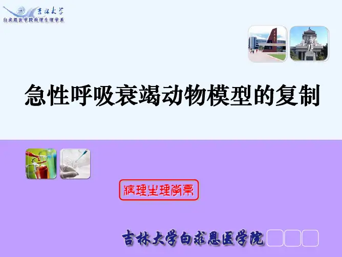 急性呼吸衰竭动物模型的复制