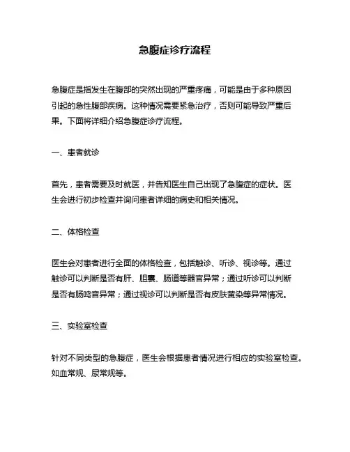 急腹症诊疗流程