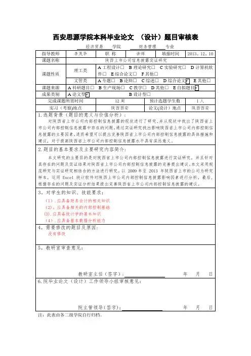 1.毕业论文 (设计)题目审核表模板