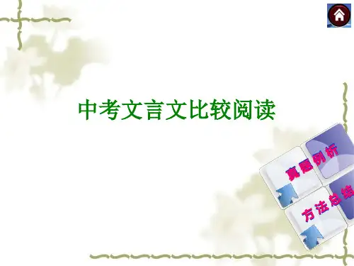 中考语文总复习古诗文阅读：文言文比较阅读ppt课件