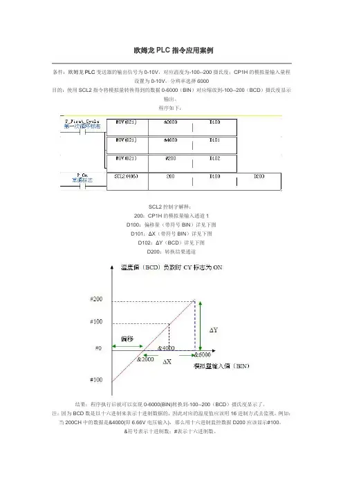 欧姆龙PLC指令应用案例