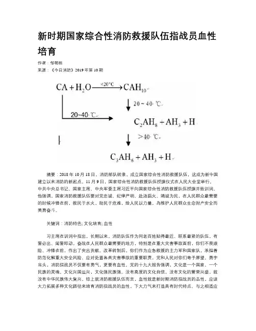 新时期国家综合性消防救援队伍指战员血性培育
