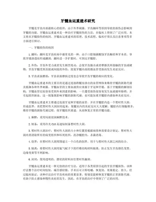 牙髓血运重建术研究