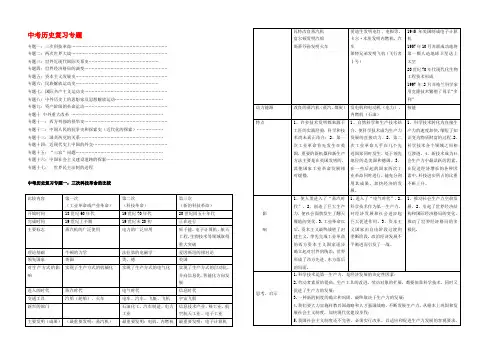 九年级历史中考复习专题(包括17个专题)人教版