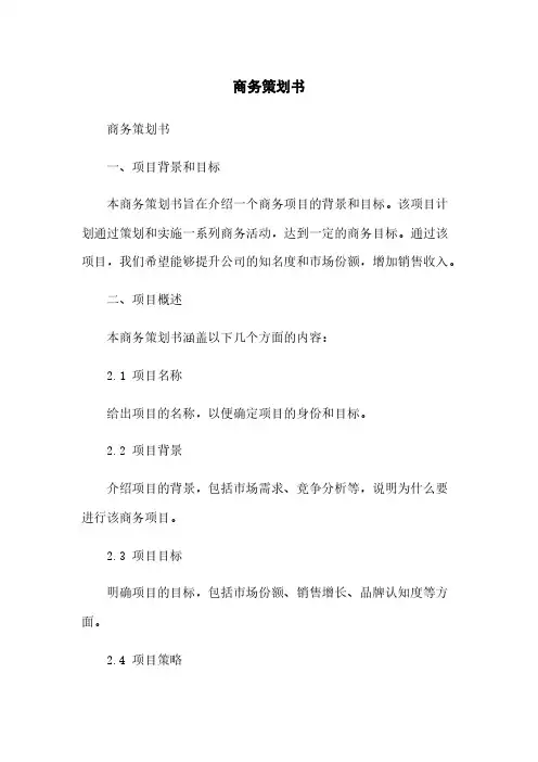 商务策划书