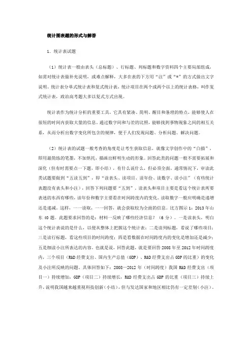 统计图表题的形式与解答
