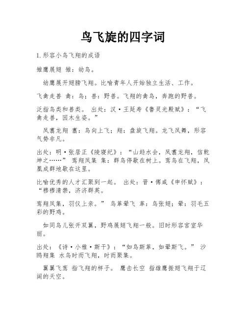 鸟飞旋的四字词