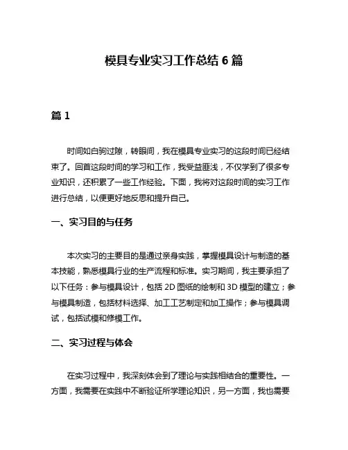 模具专业实习工作总结6篇