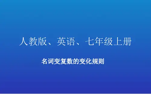 人教版PEP七年级上册名词变复数的变化规则