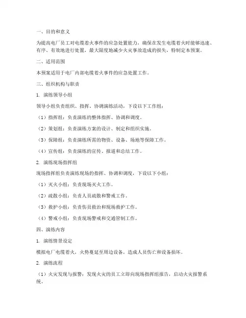 电厂电缆着火应急演练预案