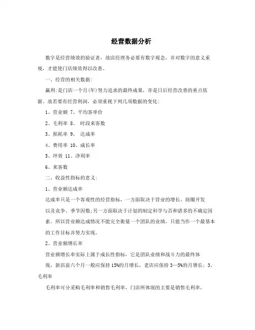 经营数据分析