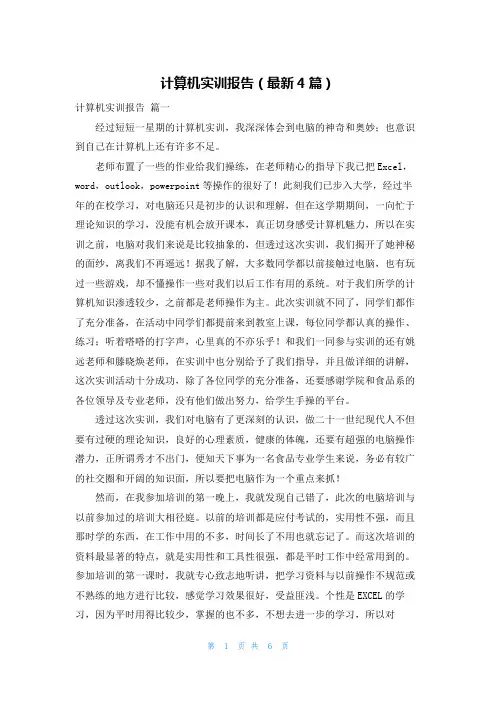 计算机实训报告(最新4篇)