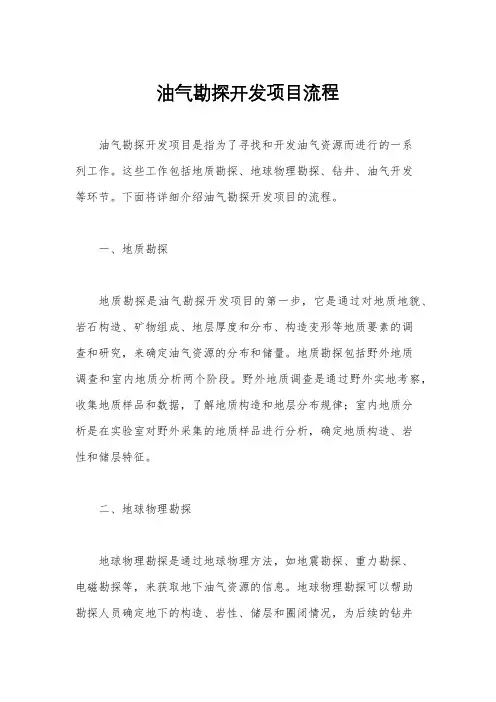 油气勘探开发项目流程