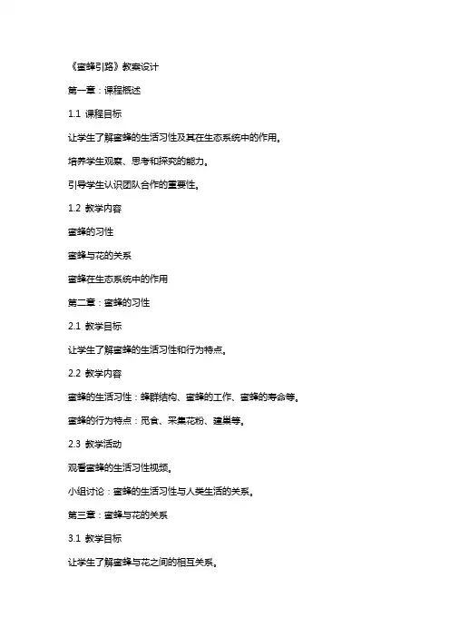 《蜜蜂引路》教案设计