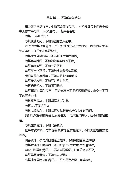 用与其......不如怎么造句