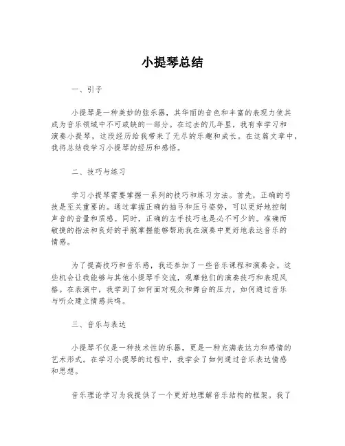 小提琴总结