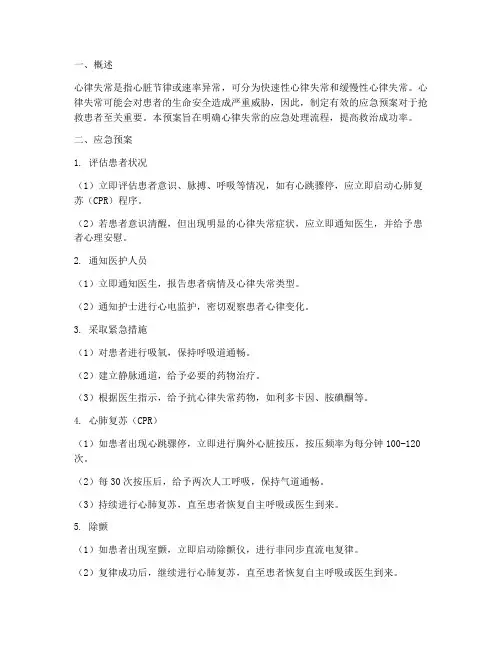 心律失常的应急预案