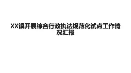 XX镇开展综合行政执法规范化试点工作情况汇报