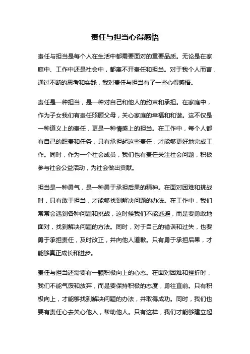 责任与担当心得感悟