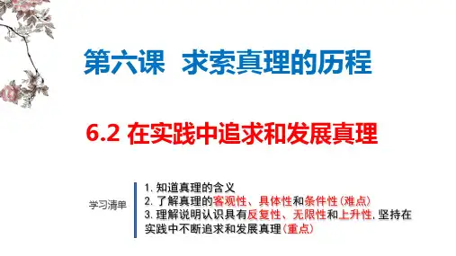 在实践中追求和发展真理- 高二政治课件(人教版必修4)