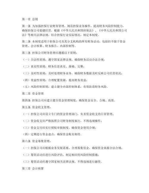 担保行业财务管理制度