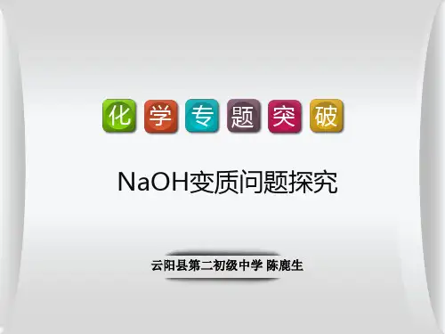 初三化学专题突破之氢氧化钠变质问题探究(10张ppt)