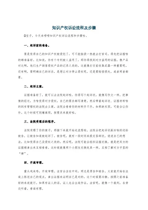 知识产权诉讼流程及步骤