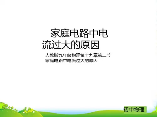 新人教版九年级物理第十九章第二节家庭电路中电流过大的原因 (共32张PPT)