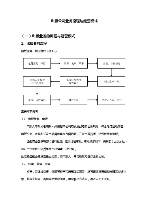 出版社业务流程与经营模式