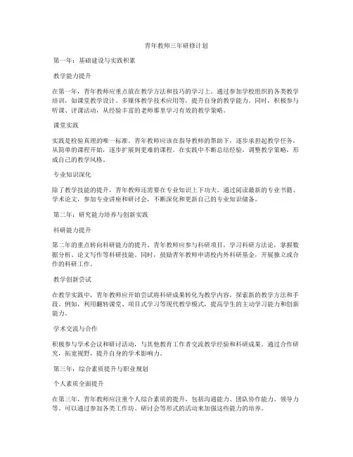 青年教师三年研修计划