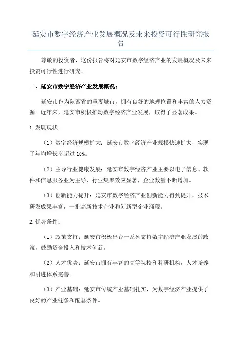 延安市数字经济产业发展概况及未来投资可行性研究报告