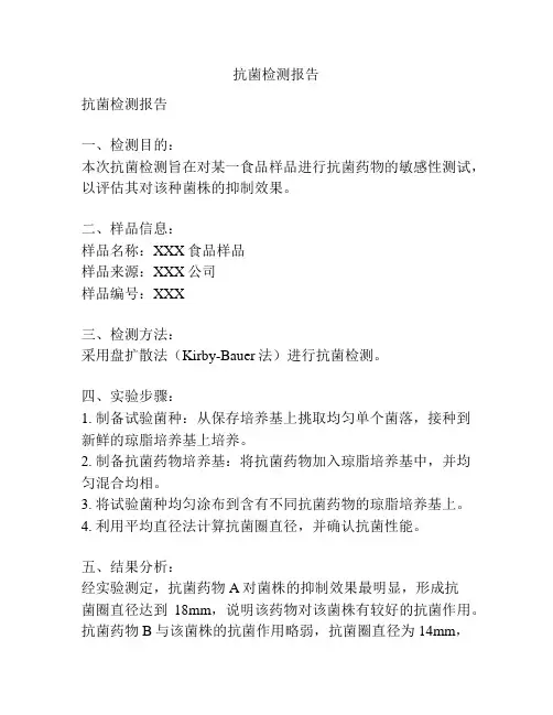 抗菌检测报告