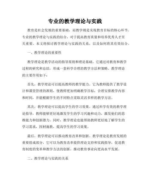 专业的教学理论与实践