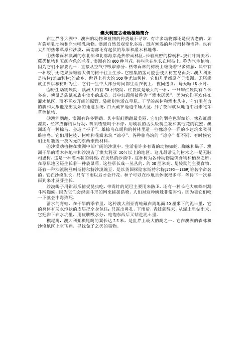 澳大利亚古老动植物简介
