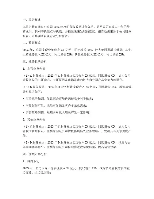 年终营收数据分析报告范文