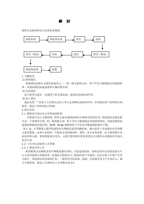 新型铌钨合金研制报告