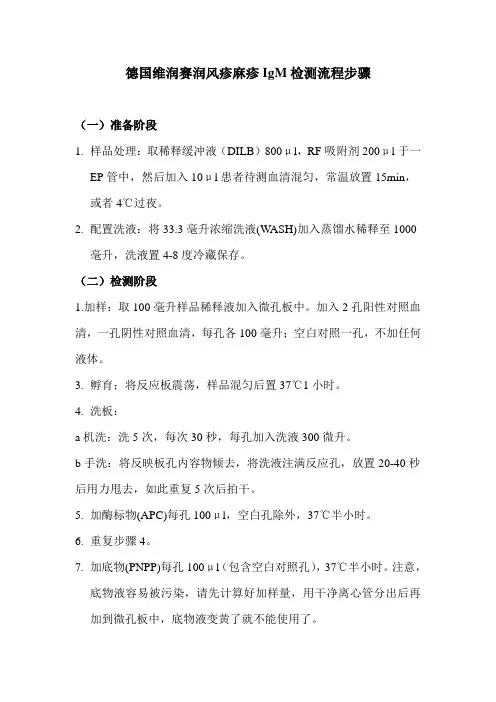 赛润麻疹风疹IgM抗体检测说明