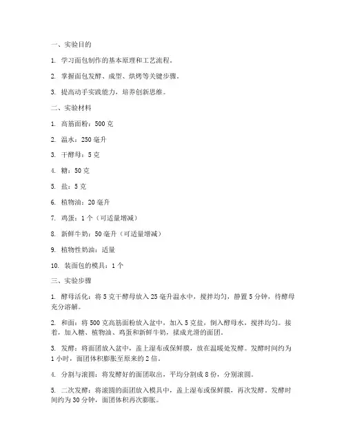 制作的实验报告面包