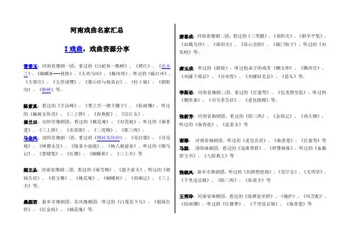 豫剧名家汇总