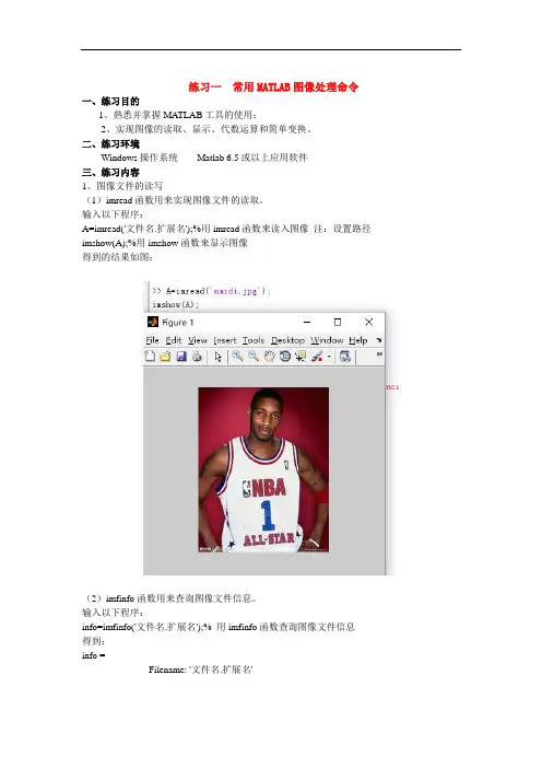 数字图像处理上机报告
