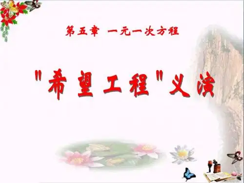 《“希望工程”义演》一元一次方程 精品PPT课件(17张)
