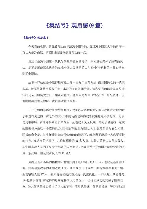 《集结号》观后感(9篇)