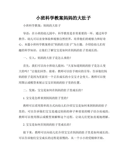小班科学教案妈妈的大肚子