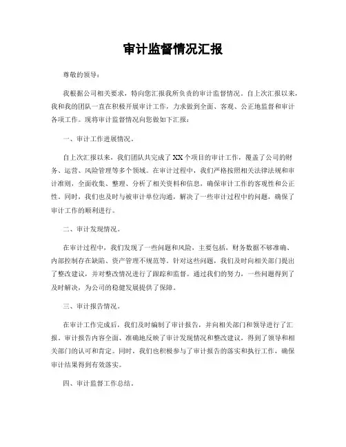 审计监督情况汇报