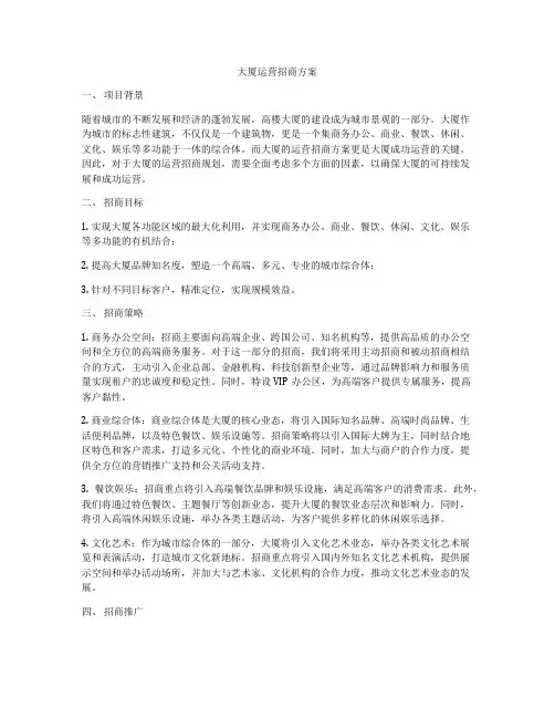 大厦运营招商方案