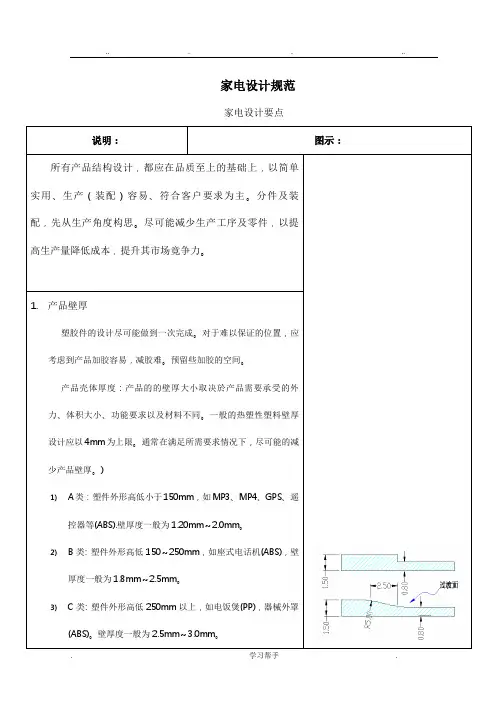 家电结构设计规范标准[详]