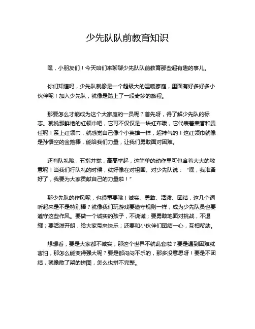 少先队队前教育知识